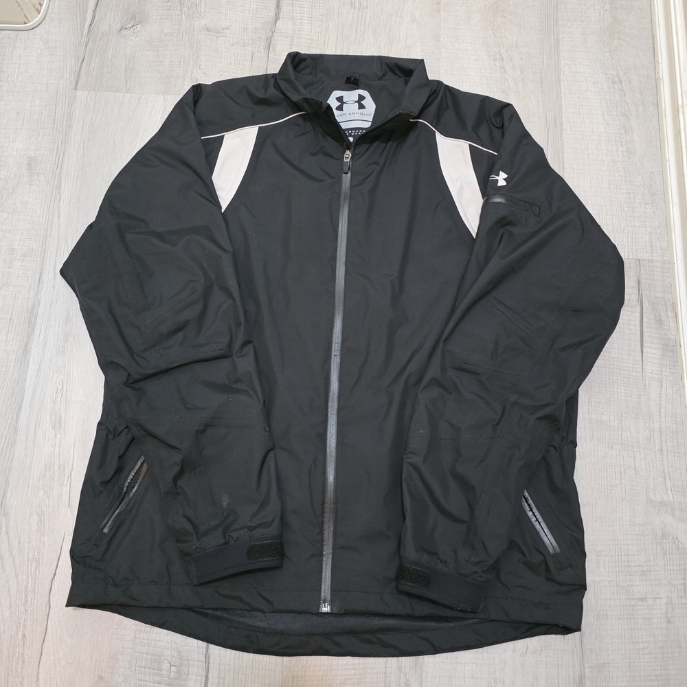 Under Armour Men's Sz Large Performance Golf Jacket DNA Windbreaker Rain Reflect